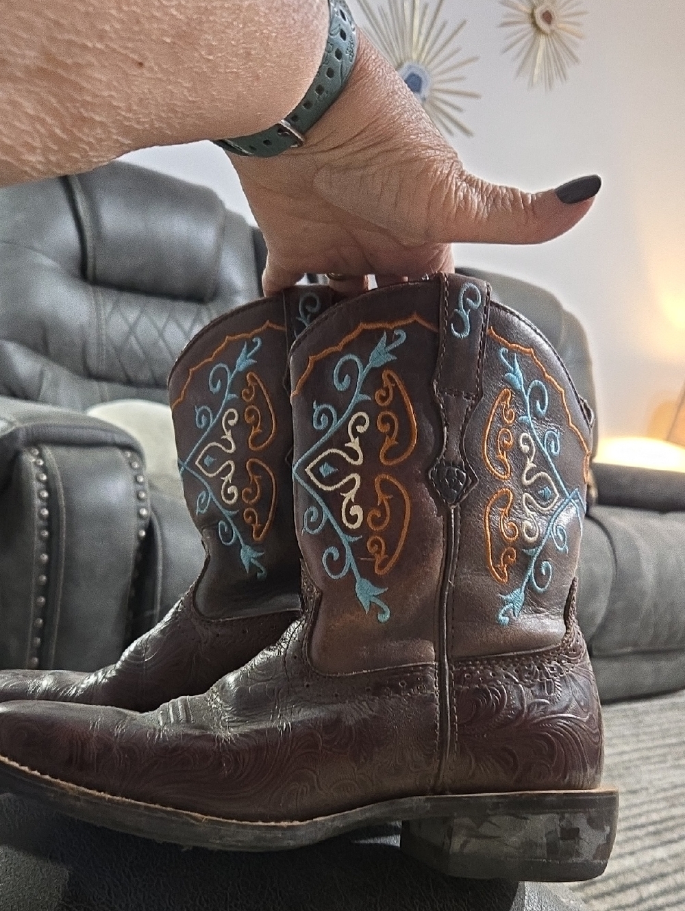 Ariat Fatbaby Brown Leather Boots Size 6.5
